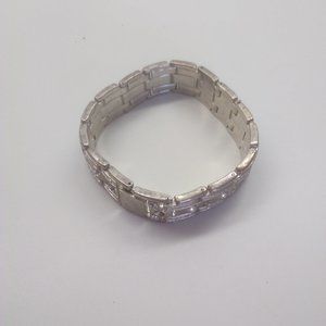 Silver Link Bracelet with Rhinestones Bracelet